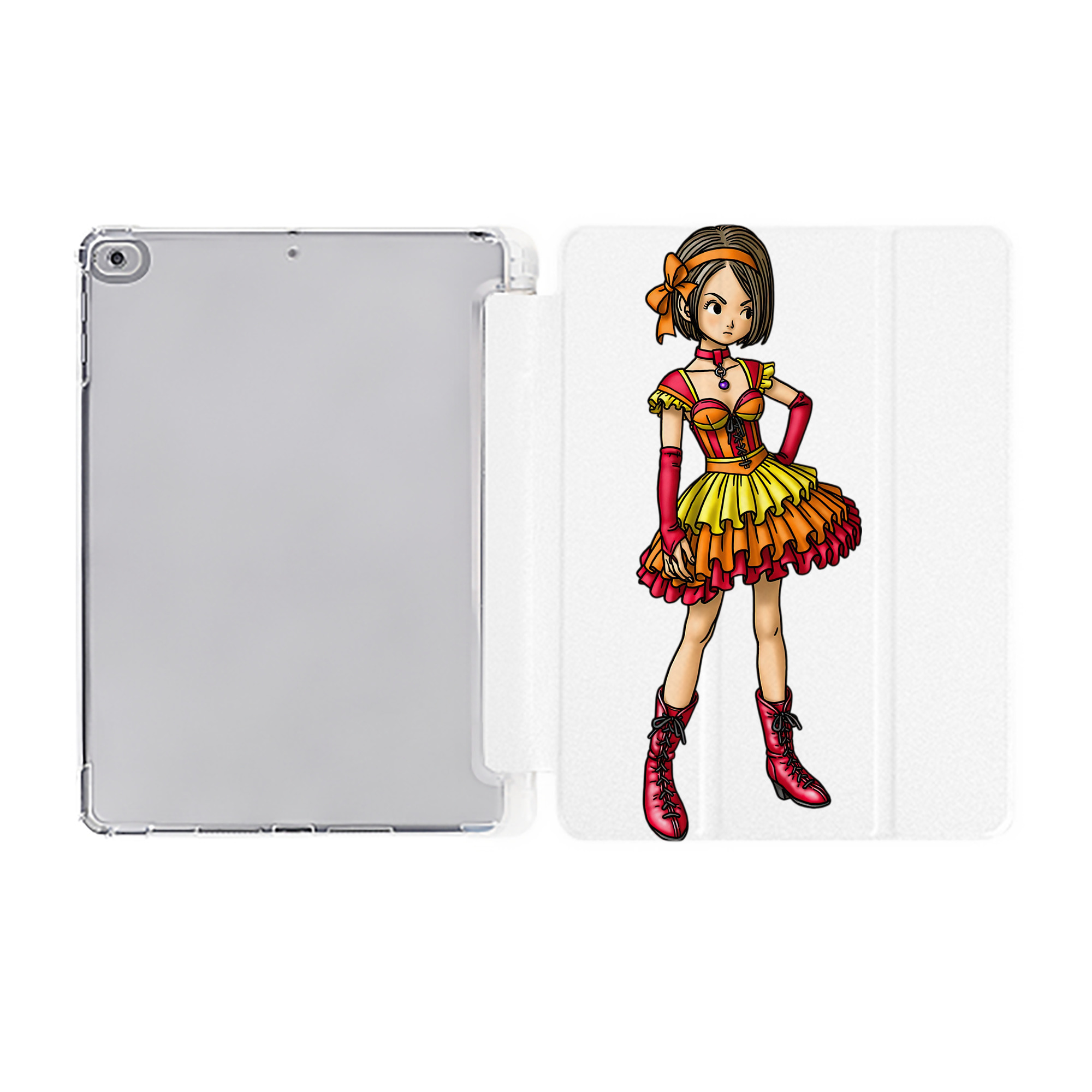 （画像用） ドラゴンクエスト Doragon Kuesuto Dragon Quest IPad ケース ペン収納付き 三つ折りスタンド PUレザー×シリコン 対応機種9.5/10.5/10.9インチ